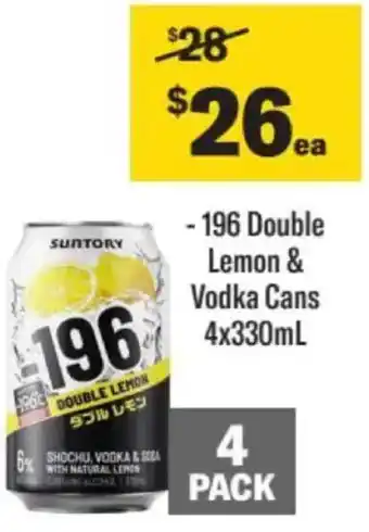 Liquorland 196 double lemon & vodka cans offer