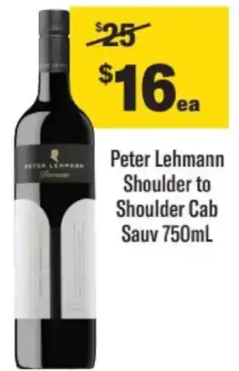 Liquorland Peter lehmann shoulder to shoulder cab sauv offer