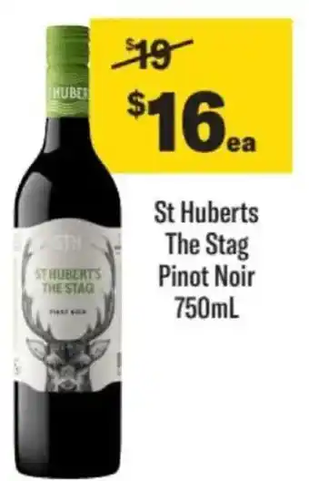 Liquorland St huberts the stag pinot noir offer