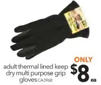 Cheap as Chips Adult Thermal Lines Keep Dry Multi Purpose Grip Gloves offer