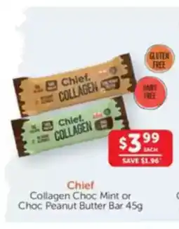 WHOLELIFE catalogue Chief Collagen Choc Mint or Choc Peanut Butter Bar offer