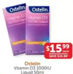 WHOLELIFE catalogue Ostelin Vitamin D3 1000IU Liquid offer