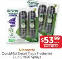 WHOLELIFE catalogue Nicorette QuickMist Smart Track Freshmint Duo offer