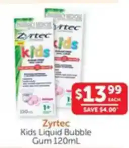 WHOLELIFE catalogue Zyrtec Kids Liquid Bubble Gum offer