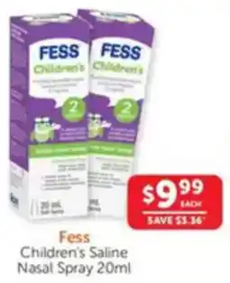 WHOLELIFE catalogue Fess Children's Saline Nasal Spray offer