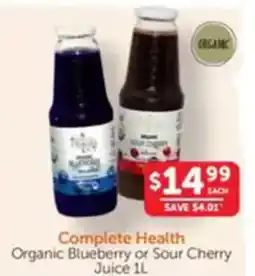 WHOLELIFE catalogue Organic Blueberry or Sour Cherry Juice offer