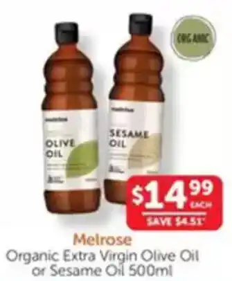 WHOLELIFE catalogue Organic Extra Virgin Olive Oil or Sesame Oil offer