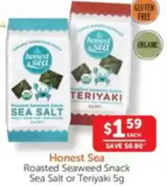 WHOLELIFE catalogue Honest Sea Roasted Seaweed Snack Sea Salt or Teriyaki offer