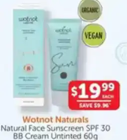 WHOLELIFE catalogue Natural Face Sunscreen SPF 30 offer