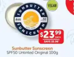 WHOLELIFE catalogue Sunbutter Sunscreen SPF50 Untinted Original offer