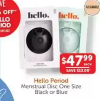 WHOLELIFE catalogue Menstrual Disc One Size Black or Blue offer