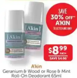 WHOLELIFE catalogue Geranium & Wood or Rose & Mint Roll-On Deodorant offer