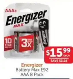 WHOLELIFE catalogue Energizer Battery Max E92 AAA offer