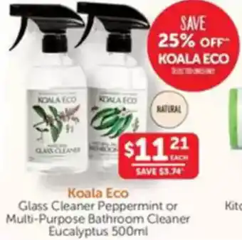 WHOLELIFE catalogue Glass Cleaner Peppermint or Multi-Purpose Bathroom Cleaner Eucalyptus offer