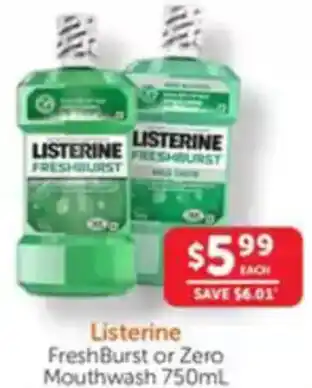 WHOLELIFE catalogue FreshBurst or Zero Mouthwash offer