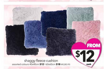 Cheap as Chips Shaggy Fleece Cushion 40x40cm offer