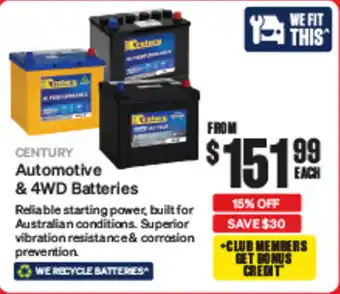 SuperCheap Auto Automotive & 4WD Batteries offer