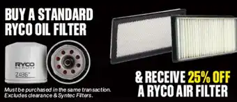 SuperCheap Auto Standard Ryco Oil Filter offer