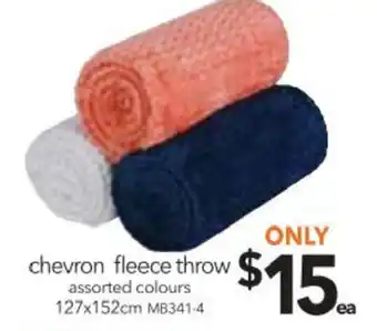 Cheap as Chips Chevron Fleece Throw Assorted Colours 127x152cm offer