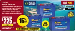 SuperCheap Auto Century Marine Batteries offer