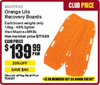 SuperCheap Auto Orange Lite Recovery Boards offer