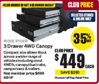 SuperCheap Auto 3 Drawer 4WD Canopy offer