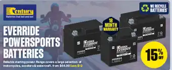 SuperCheap Auto Everride Powersports Batteries offer