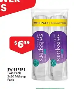 Priceline Swisspers Twin Pack 2x80 Makeup Pads offer