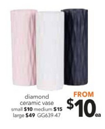 Cheap as Chips Diamond Ceramic Vase Small offer