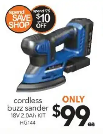 Cheap as Chips Cordless Buzz Sander 18V 2.0Ah Kit offer