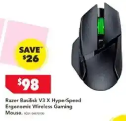 Harvey Norman Razer Basilisk V3 X HyperSpeed Ergonomic Wireless Gaming Mouse offer