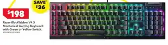 Harvey Norman Razer BlackWidow V4 X Mechanical Gaming Keyboard with Green or Yellow Switch offer