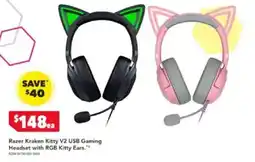 Harvey Norman Razer Kraken Kitty V2 USB Gaming Headset with RGB Kitty Ears offer