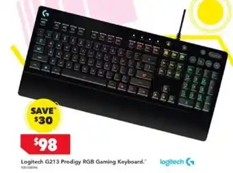 Harvey Norman Logitech G213 Prodigy RGB Gaming Keyboard offer