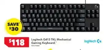 Harvey Norman Logitech G413 TKL Mechanical Gaming Keyboard. offer