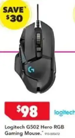 Harvey Norman Logitech G502 Hero RGB Gaming Mouse offer