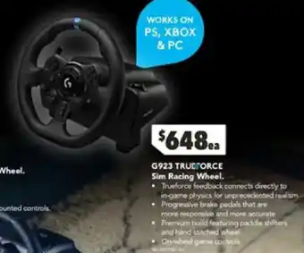 Harvey Norman G923 tructorce sim racing wheel offer