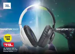 Harvey Norman JBL Quantum 360P or 360X Wireless Over-Ear Gaming Headset offer