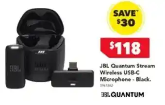 Harvey Norman JBL Quantum Stream Wireless USB-C Microphone  Black offer