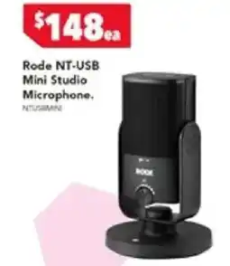 Harvey Norman Rode NT-USB Mini Studio Microphone offer