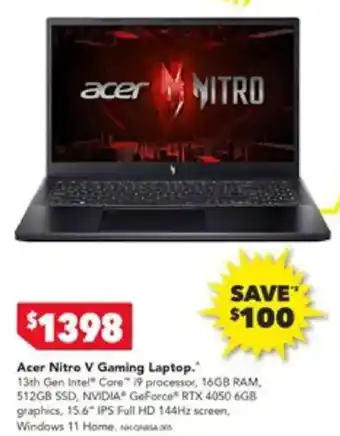 Harvey Norman Acer Nitro V Gaming Laptop offer