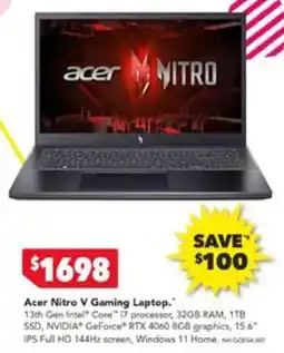 Harvey Norman Acer Nitro V Gaming Laptop offer