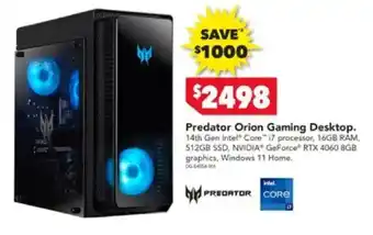 Harvey Norman Predator Orion Gaming Desktop offer