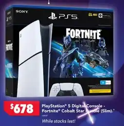 Harvey Norman PlayStation 5 Digital Console  Fortnite Cobalt Star Bundle SONY Slim offer