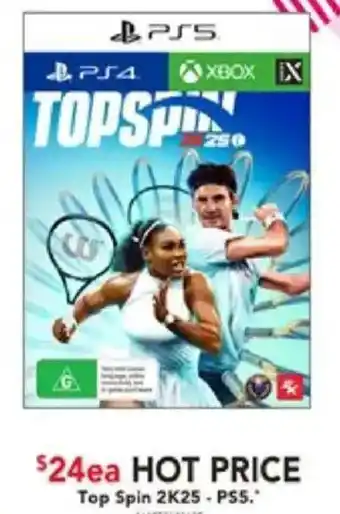 Harvey Norman Top Spin 2K25 -PS5 offer