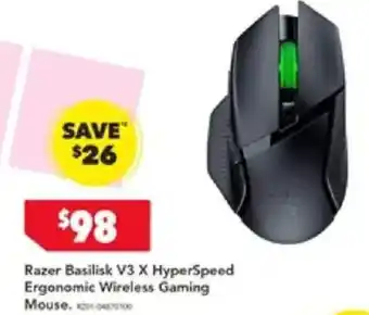 Harvey Norman Razer Basilisk V3 X HyperSpeed Ergonomic Wireless Gaming Mouse offer