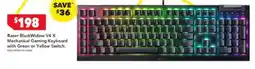 Harvey Norman Razer BlackWidow V4 X Mechanical Gaming Keyboard with Green or Yellow Switch offer