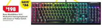 Harvey Norman Razer BlackWidow V4 X Mechanical Gaming Keyboard with Green or Yellow Switch offer