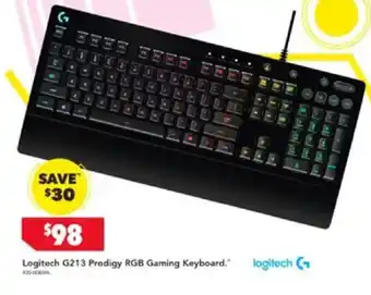 Harvey Norman Logitech G213 Prodigy RGB Gaming Keyboard offer