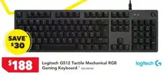 Harvey Norman Logitech G512 Tactile Mechanical RGB Gaming Keyboard offer